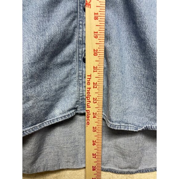 Madewell Women's Button Front Long Sleeve Cotton Denim Shirt Size Medium - Picture 7 of 9